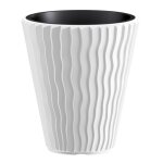 Pot de fleurs - edanti - sandy - blanc - �30 cm - 8 l - plastique anti - uv et antigel