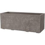 Pot de fleurs rectangulaire - deroma - millennium - 97 l - 99 cm - a r�serve deau et roulettes - marron ...