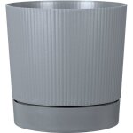 Pot de fleurs avec r�serve rond - garden id - lino - � 29 - 14 l - h 29 cm - gris pure