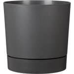 Pot de fleurs avec r�serve rond - garden id - plano - � 29 - 14 l - h 29 cm - gris m�tallique