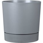 Pot de fleurs avec r�serve rond - garden id - plano - � 39 - 32 l - h 38 cm - gris pure