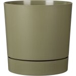 Pot de fleurs avec r�serve rond - garden id - plano - � 39 - 32 l - h 38 cm - vert mousse