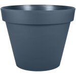 Pot de fleur rond - eda - toscane - � 40 cm - 23 l - int�rieur / ext�rieur - � 40 x h. 32 cm - bleu jean ...