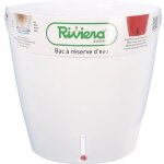 Pot de fleurs rond - riviera - eva new en plastique -  46 x h 45 cm - 49 l - blanc