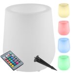 Tectake pot de fleurs led luminous curve pot avec clairage led 12 w