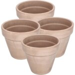 Lot de 4 pots de fleurs en terre cuite moka - 15 cm avec bord - pour lintrieur et le jardin - kotarbau ...
