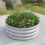 Pots &amp jardini�res de jardin - bac � plantes �lev� ronde en acier galvanis� - croissance racinaire ...