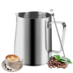 Pot � lait 350ml mousseur � lait pichet lait inox avec �chelle aiguille pour latte art incluse adapt� ...