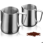 Pot à lait en acier inoxydable2 pièces pot à lait en acier inoxydable à main levée café inox 350ml 600ml ... Pot à lait en acier inoxydable2 pièces pot à lait en acier inoxydable à main levée café inox 350ml 600ml ...