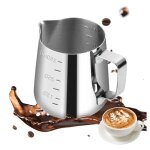 Pot  lait - inox - 350ml - acier inoxydable 304 - bec verseur spcial - rsistant  la chaleur