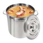 Pot  soupe en acier inoxydable (50l) - marmite de stockage des aliments - faitout profonde de grande ...