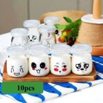 Pot de yaourt en verre - thermomix - emoticone - hermtique - 100ml - lot de 10