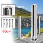 Poteau dangle pour garde - corps en verre - yrhome - acier inoxydable - 85 cm - argent