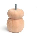 Poteau en bois rond - roi - mod. 450 - hauteur 85 mm - bois dhtre - couleur cru