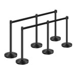 Poteaux de contr�le des foules - duoku - 6 pi�ces - avec 6 ceintures r�tractables - poteau de file dattente ...