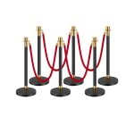 Poteau de guidage - vevor - 6 pcs - barrire de balisage pour contrle de foules - avec base creuse - ...
