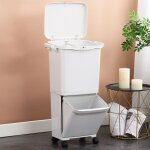 Poubelle 45l poubelle cuisine tri s�lectif collecteur de d�chets 2 seaux en plasatique double compartiment ...