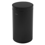 Poubelle automatique avec capteur ml - design 30l noir aspect mat avec anneau de maintien pour sac