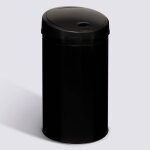 Poubelle automatique ronde d�tecteur infra - rouge + bouton 40 l noir - diam�tre 32 x hauteur 62 cm