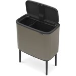 Poubelle bo touch bin - brabantia - 2 seaux intrieurs - 11 + 23 l - platinum