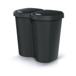 Poubelle compacta b duo noir capacit� 40l un compartiment deux couvercles version murale ndbs40 - s411 ...