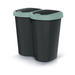 Poubelle compacta b duo vert / noir capacit� 40l un compartiment deux couvercles version murale ndbs40 ...