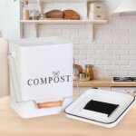 Poubelle compost cuisine 5l - composteur mtal pour appartement balcon jardin - seau de compostage pour ...