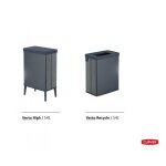 Poubelle - corbeille - support sac curver / keter - 261011 - poubelle curver verto 54 l haute / gris ...