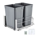 Poubelle coulissante sous �vier et sous plan 2x328 l - vevor - collecteur de d�chets - syst�me coulissant ...