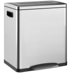 Poubelle de cuisine 2 compartiments homcom 2 x 15l avec pédale en acier inoxydable couvercle à fermeture ... Poubelle de cuisine 2 compartiments homcom 2 x 15l avec pédale en acier inoxydable couvercle à fermeture ...
