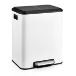 Poubelle de cuisine 30l ?15l + 15l? avec seau intérieur fermeture douce et maintien en ouverture - blanc ... Poubelle de cuisine 30l ?15l + 15l? avec seau intérieur fermeture douce et maintien en ouverture - blanc ...