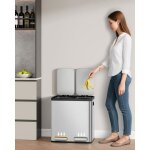 Poubelle cuisine 30l (2 x 15 l) poubelle tri selectif 2 avec p�dales � code couleur ilencieux et retombe ...