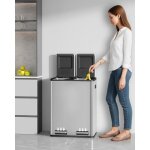Poubelle cuisine 60l (2 x 30 l) poubelle tri selectif 2 avec p�dale acier inoxydable ilencieux et retombe ...