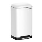 Poubelle de cuisine en acier inoxydable � p�dale 30 litres blanc 12 0007212