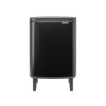 Poubelle de cuisine - brabantia - 227226 - fermeture silencieuse - seau amovible - noir mat