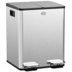 Poubelle de cuisine double homcom 2 x 20l 2 couvercles à fermeture douce seaux intérieurs amovibles et ... Poubelle de cuisine double homcom 2 x 20l 2 couvercles à fermeture douce seaux intérieurs amovibles et ...