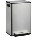 Poubelle de cuisine - homcom - 50l - seau intrieur amovible - pdale fermeture douce - acier inoxydable ...