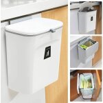 Poubelle murale blanche 9l - suspendue sous Évier couvercle coulissant pp recyclable sans vis grattoir ... Poubelle murale blanche 9l - suspendue sous Évier couvercle coulissant pp recyclable sans vis grattoir ...