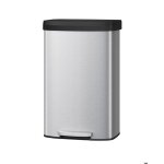 Poubelle de cuisine � p�dale 80l - inox anti?traces soft?close grande capacit� design haut et compact ...
