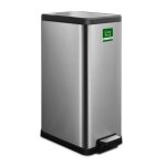 Poubelle de cuisine zack aspect mtal fermeture automatique acier inoxydable 15 litres