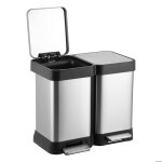 Poubelle à double - compartiment 2 x 20 l - pédales en métal Poubelle à double - compartiment 2 x 20 l - pédales en métal