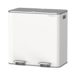 Poubelle à double compartiment - songmics - 2 x 40 l - blanc et gris - fermeture en douceur Poubelle à double compartiment - songmics - 2 x 40 l - blanc et gris - fermeture en douceur