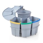 Poubelle encastrable kollby 3 x 6l + 1 x 12l gris
