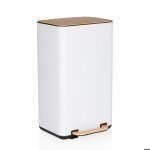 Poubelle - hjh office - clean natura - cr�me / noix - m�tal