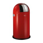 Poubelle pushboy - wesco - rouge - 50l - acier inoxydable - seau amovible