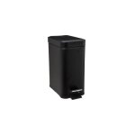 Poubelle rectangle - 5 l - inox - noir