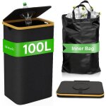 Poubelle de recyclage pour bouteilles et canettes1pc avec trou sac avec poign�es couverclecuisine noir ...