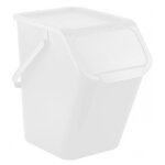 Poubelle de recyclage practic capacit� de 25 litres couleur blanche r�f�rence bini 10100310.