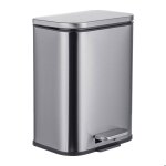 Poubelle relaxdays 5 l protection contre les empreintes fermeture douce p�dale seau amovible inox argent ...