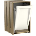 Poubelle tina en plastique - marron - 65 l